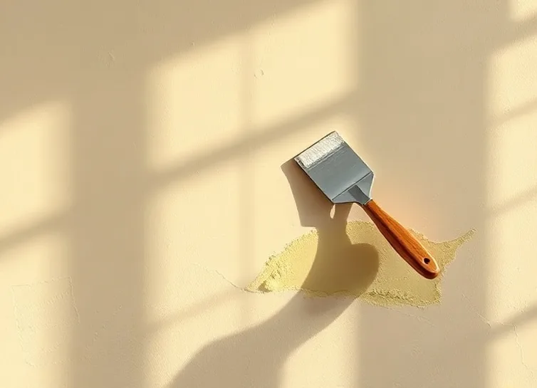 Application d'un enduit décoratif à la lisseuse sur un mur